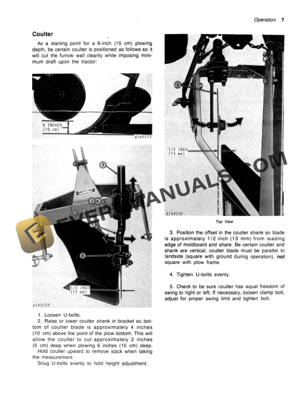 John Deere 15 INTEGRAL MOLDBOARD PLOW Operator Manual OMA31587 2