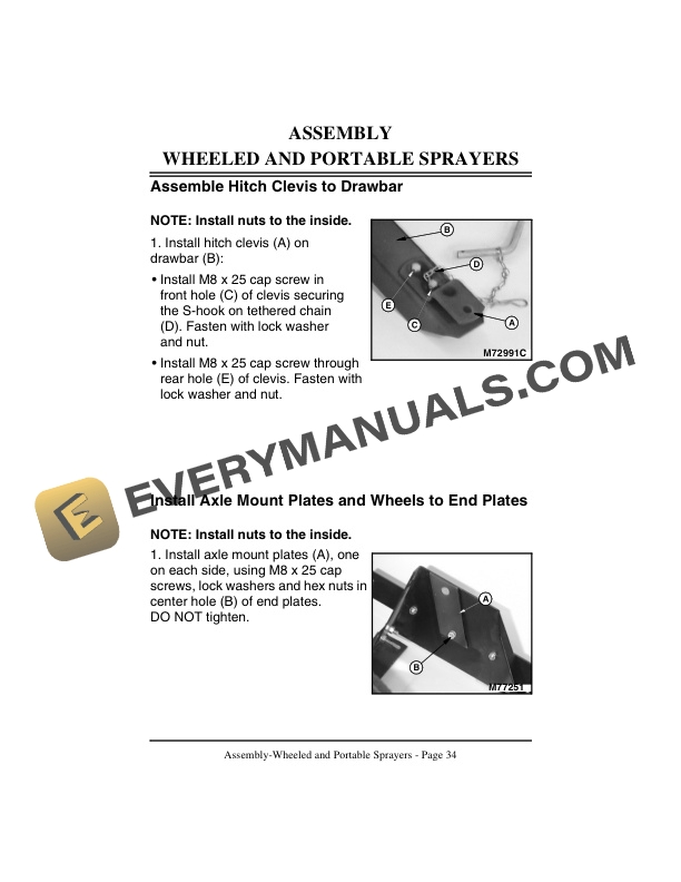 John Deere 15 and 25 Gallon Sprayers Wheeled and Portable Tractor Trunk Mounted Operator Manual OMM132826 3