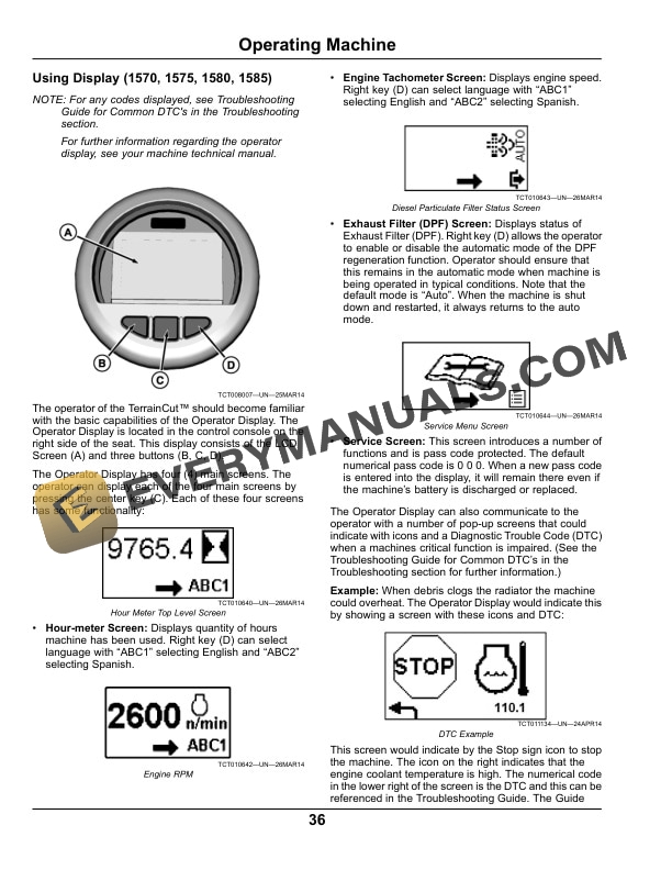 John Deere 1550 1570 1575 1580 1585 Series TerrainCut Front Mowers Operator Manual OMTCU39961E 2