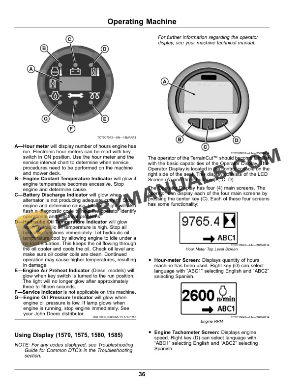 John Deere 1550 1570 1575 1580 1585 Series TerrainCut Front Mowers Operator Manual OMUC17026E 2