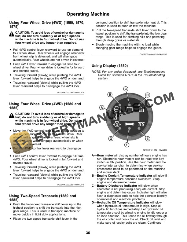 John Deere 1550 1570 1575 1580 1585 Series TerrainCut Front Mowers Operator Manual OMUC17865E 2