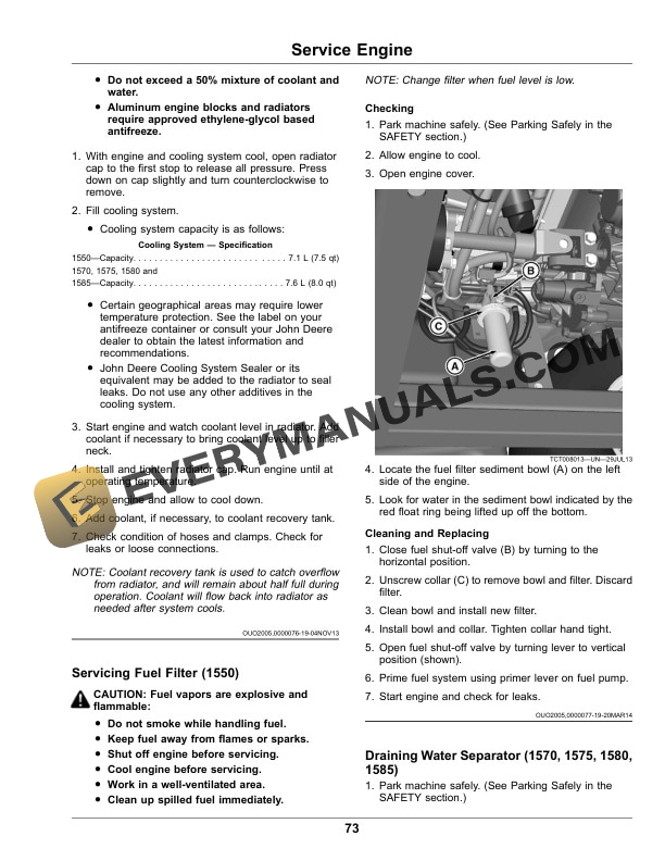 John Deere 1550 1570 1575 1580 1585 Series TerrainCut Front Mowers Operator Manual OMUC17865E 3