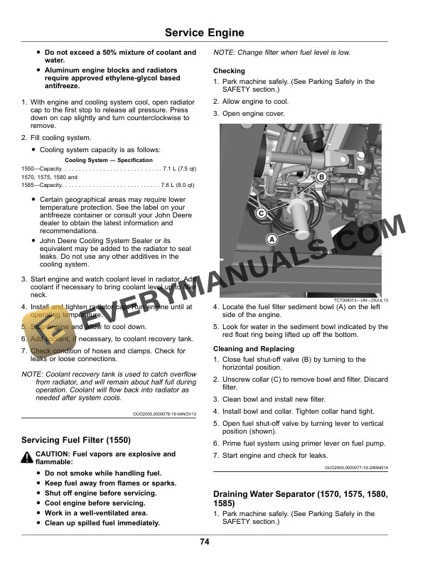John Deere 1550 1570 1575 1580 1585 Series TerrainCut Front Mowers Serial No. 070001 Operator Manual OMUC26995E 3
