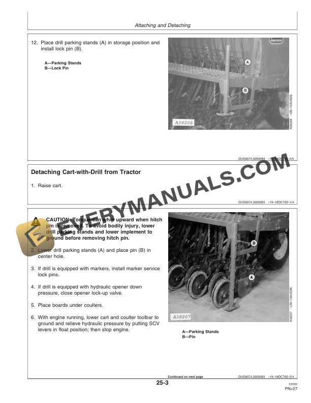 John Deere 1570 Coulter Caddie Cart Operator Manual OMA72169 2