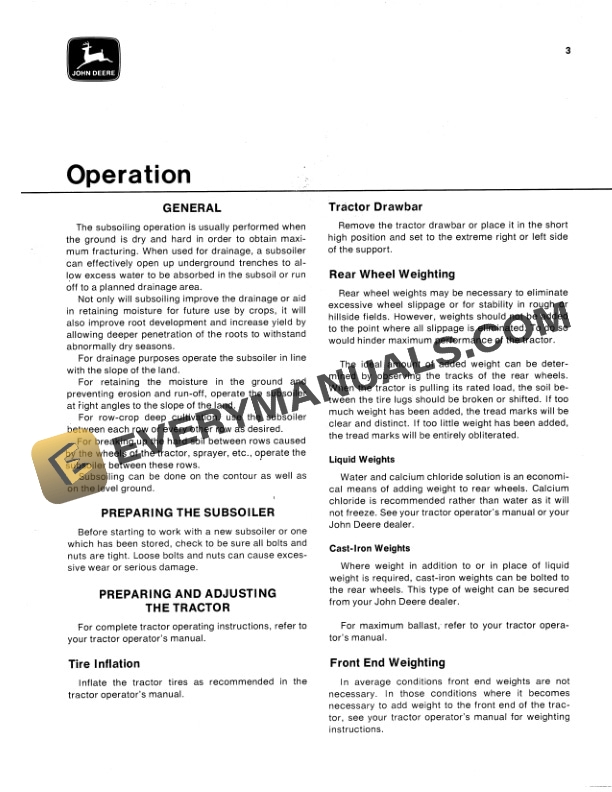 John Deere 16 Subsoiler Operator Manual OMA17606 2