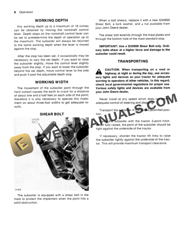 John Deere 16 Subsoiler Operator Manual OMA17606 3