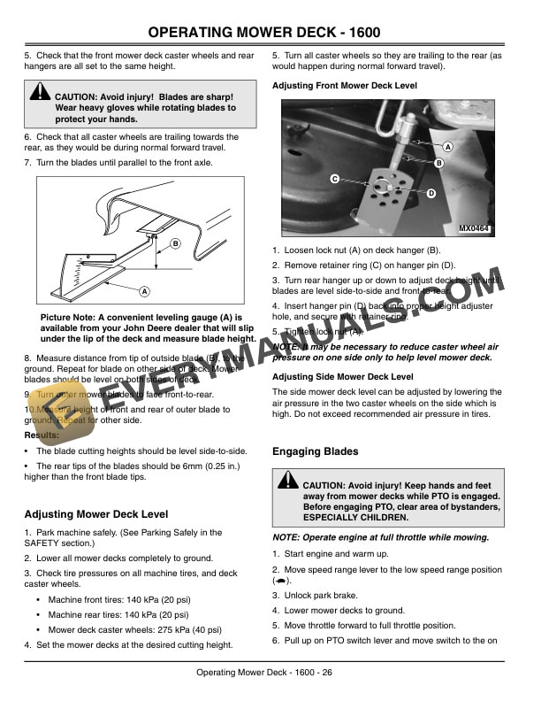 John Deere 1600 1620 Wide Area Mower Operator Manual OMTCU14565 2