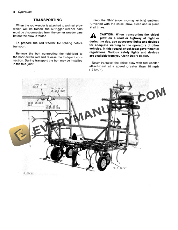 John Deere 1600 SERIES ROD WEEDER ATTACHMENT Operator Manual OMN159381 2