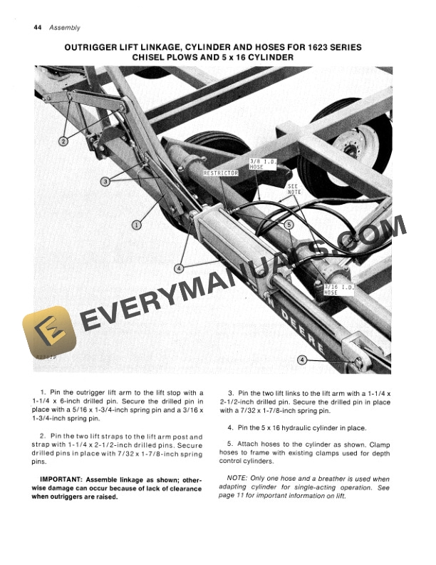 John Deere 1600 Series Drawn Chisel Plow Operator Manual OMN159265 3