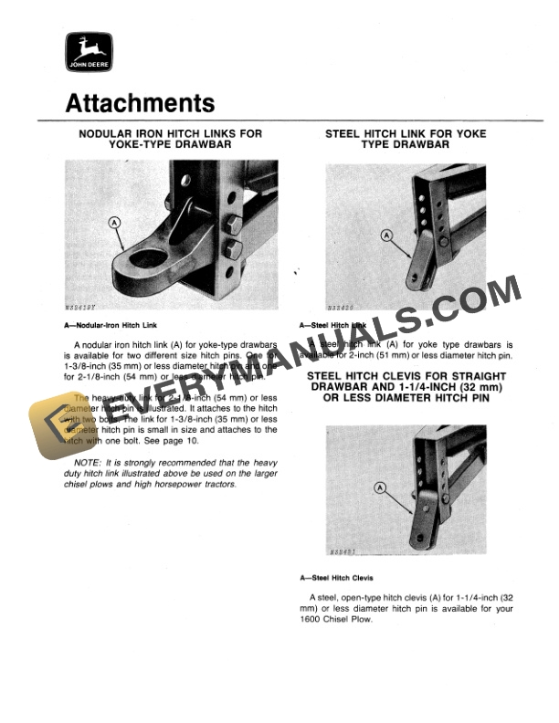 John Deere 1600 Series Drawn Chisel Plow Operator Manual OMN159437 2