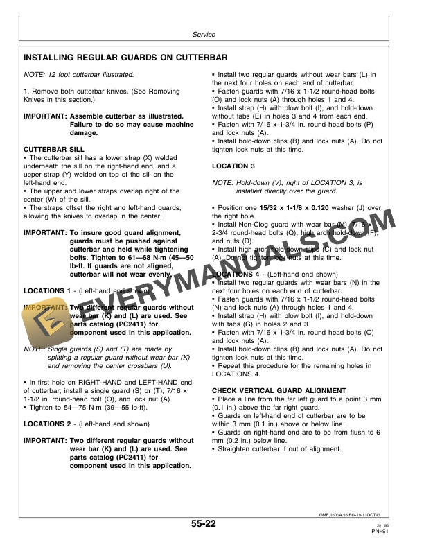 John Deere 1600A Mower Conditioner Operator Manual OME83188 3