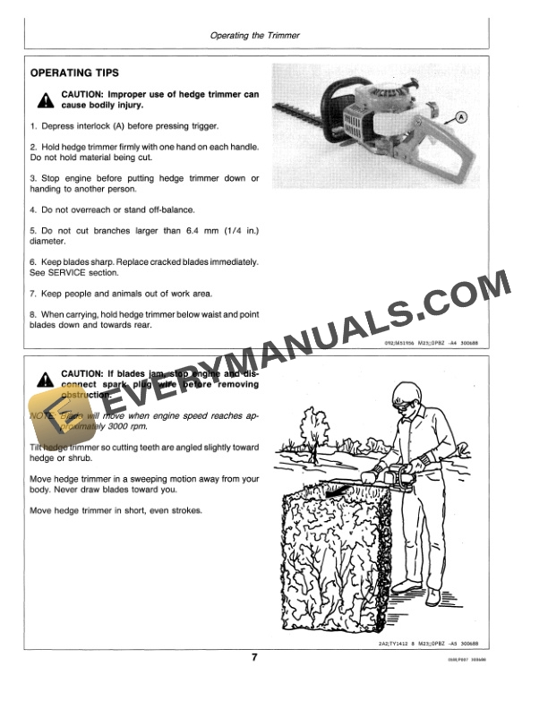 John Deere 172 Hedge Trimmer Operator Manual OMM79593 2