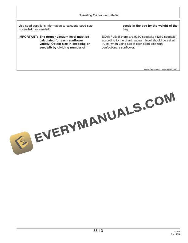 John Deere 1780 Front Fold 1223 Row 15 In. and 16 Row 22 In. Planter Operator Manual OMA72774 2