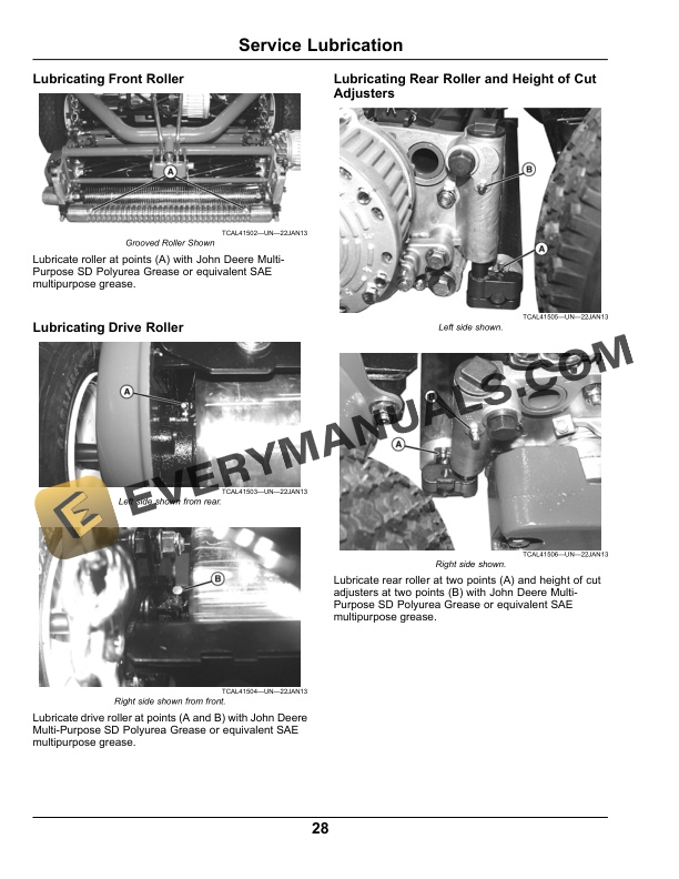 John Deere 180 E-Cut, 220 E-Cut Hybrid Walk Greens Mower Operator Manual OMTCU37344 4 John Deere 180 E-Cut and 220 E-Cut Hybrid Walk Greens Mower Operator Manual OMTCU37344-2