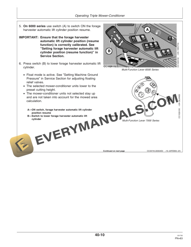 John Deere 190 Triple Mower Conditioner Operator Manual OMCC58354 2