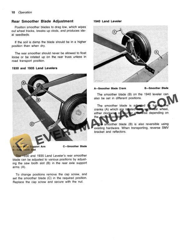 John Deere 1930 1935 AND 1940 LAND LEVELERS Operator Manual OMGA10480 2