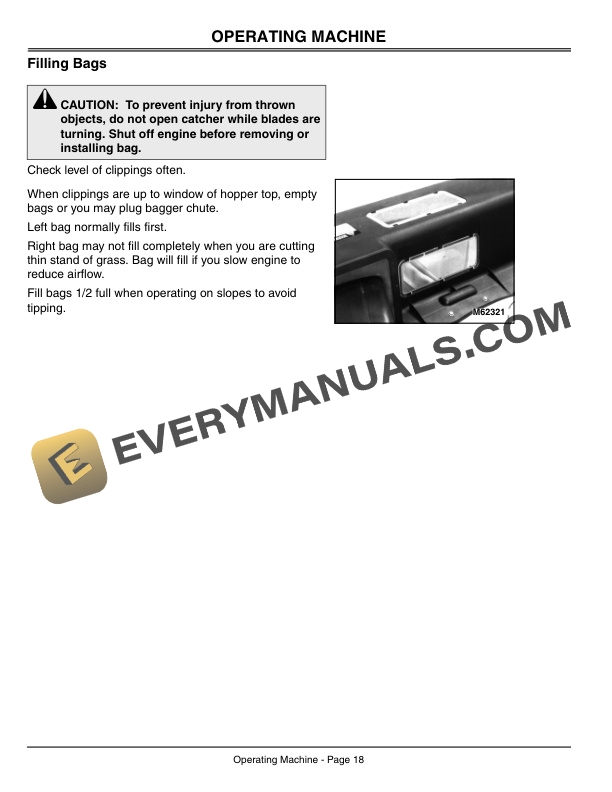 John Deere 2 Bag Bagger for 38 Inch and 42 Inch Mower Decks Operator Manual OMGX10477 3