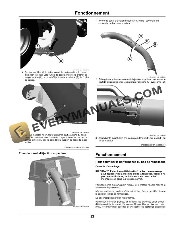 John Deere 2-Bag Material Collection System For 42, 48 Inch Edge Mower Decks Operator Manual OMUC18487 4 John Deere 2-Bag Material Collection System for 42 Operator Manual OMUC18487-2