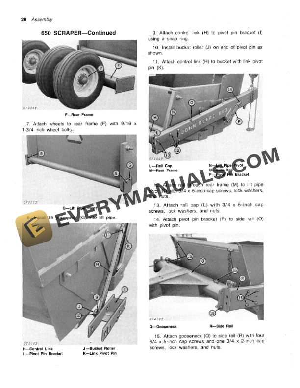 John Deere 200 AND 650 HYDRAULIC CONTROLLED SCRAPER Operator Manual OMGA10481 3
