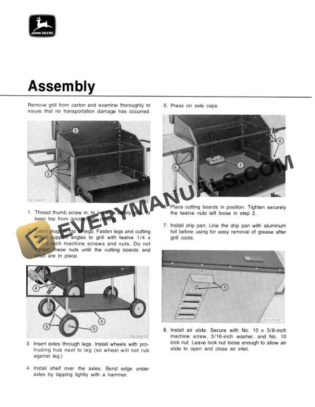 John Deere 20C Char Cart Grill Operator Manual OMTY2627 3
