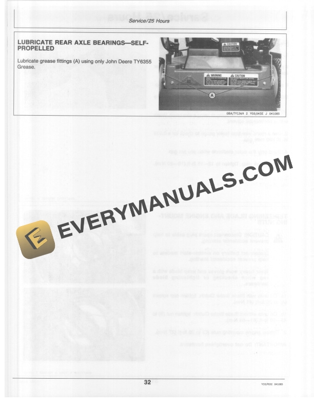 John Deere 21 Inch 2 Cycle Walk Behind Rotary Mowers S.N. 360001 Operator Manual OMTY20774 3