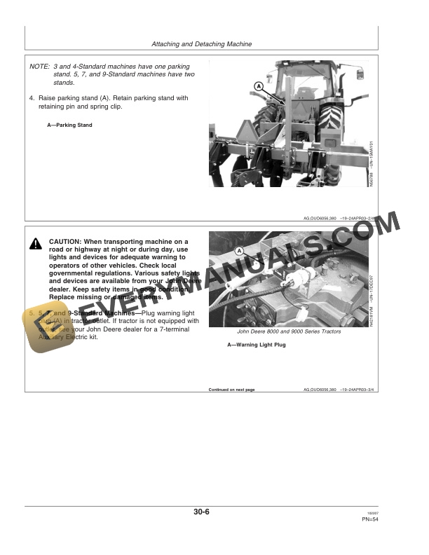 John Deere 2100 Minimum Till Ripper Operator Manual OMN300727 4 John Deere 2100 Minimum Till Ripper (Serial No. N02100X008000- ) Operator Manual OMN300727-2
