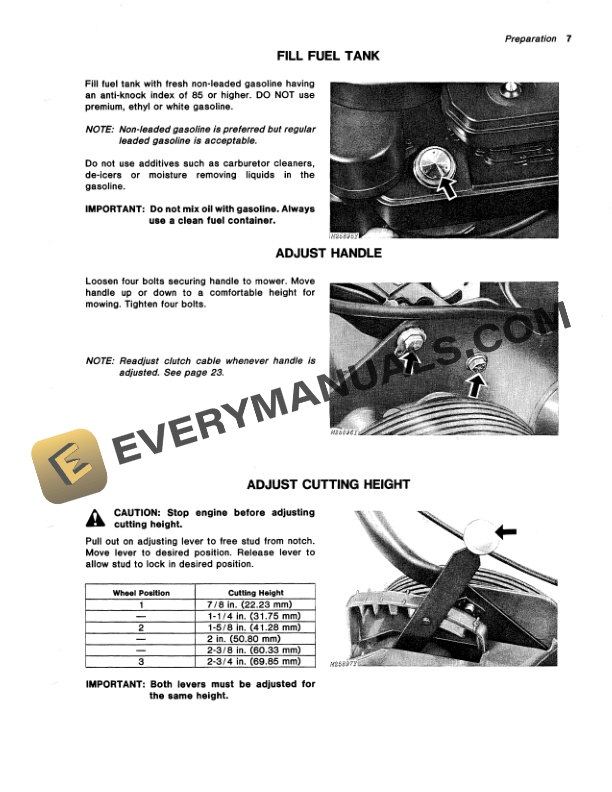 John Deere 21SP SELF PROPELLED ROTARY MOWER Operator Manual OMM83232 2