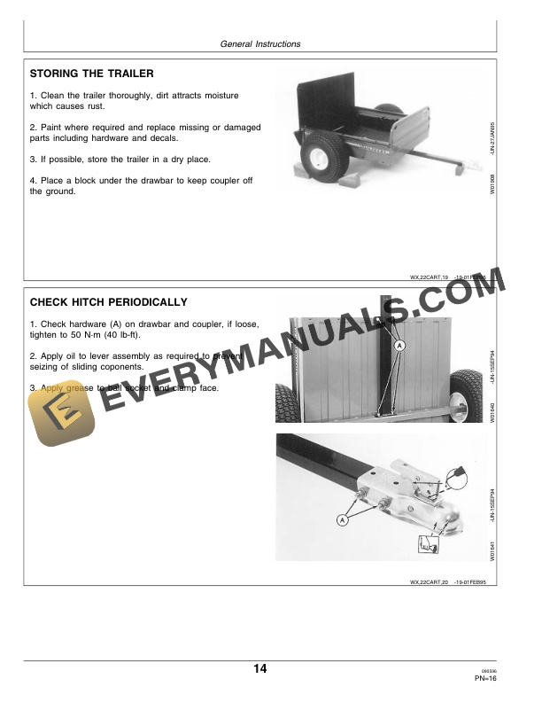 John Deere 22 Utility Trailer with Bedliner for Greens Mower Operator Manual OMM121697 3