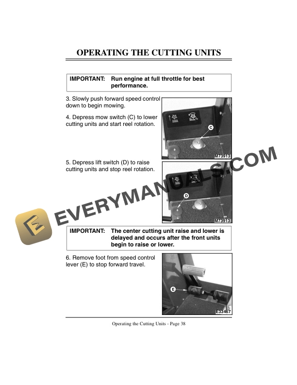 John Deere 2243 Diesel Professional Greensmower Serial No. 956136 Operator Manual OMMT1893 2