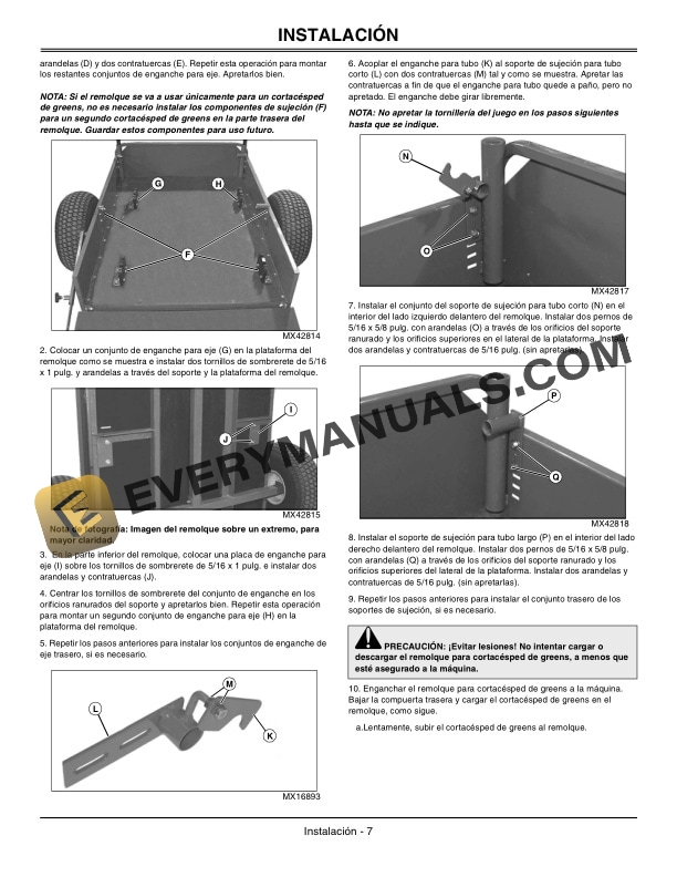 John Deere 22B Walk Behind Greensmower Trailer Operator Manual OMTCU27387 3