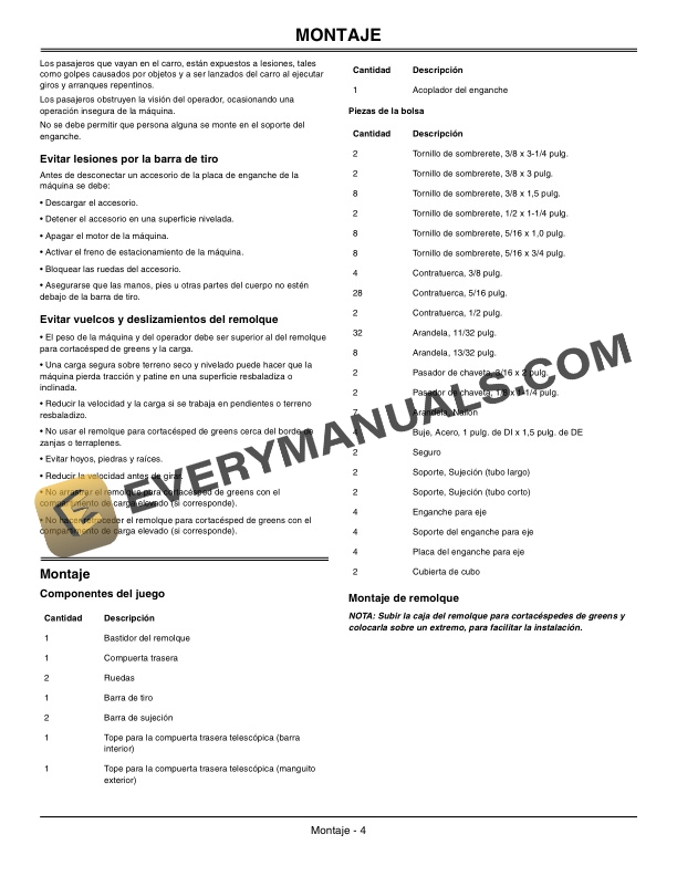 John Deere 22B Walk Behind Greensmower Trailer Operator Manual OMTCU27388 3