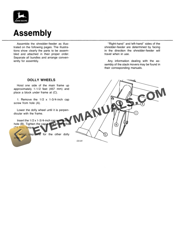 John Deere 230 SHREDDER FEEDER Operator Manual OMGA11094 3