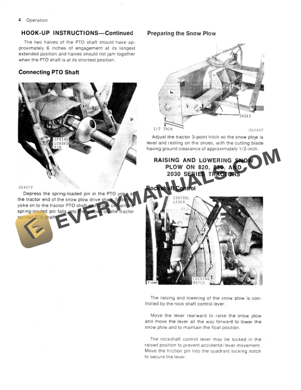 John Deere 240 ROTARY SNOW PLOW Operator Manual OMGA10358 2