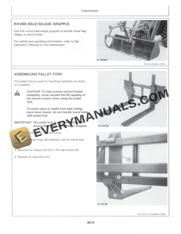 John Deere 245M Front Loader Operator Manual OML62803 3