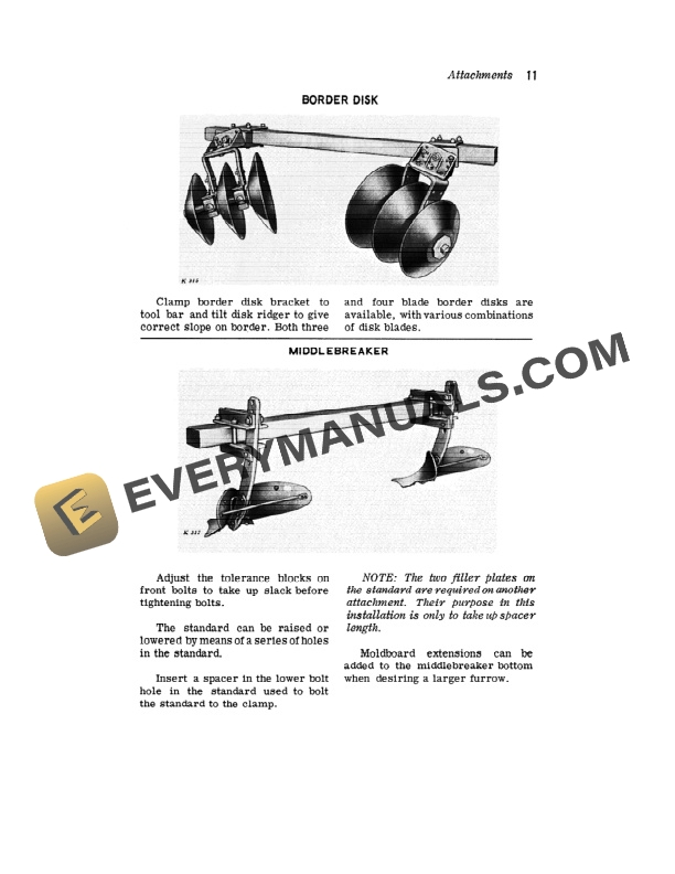 John Deere 24C Tool Bar and 24 4FK Flexible Bedder Operator Manual OMK38020 3