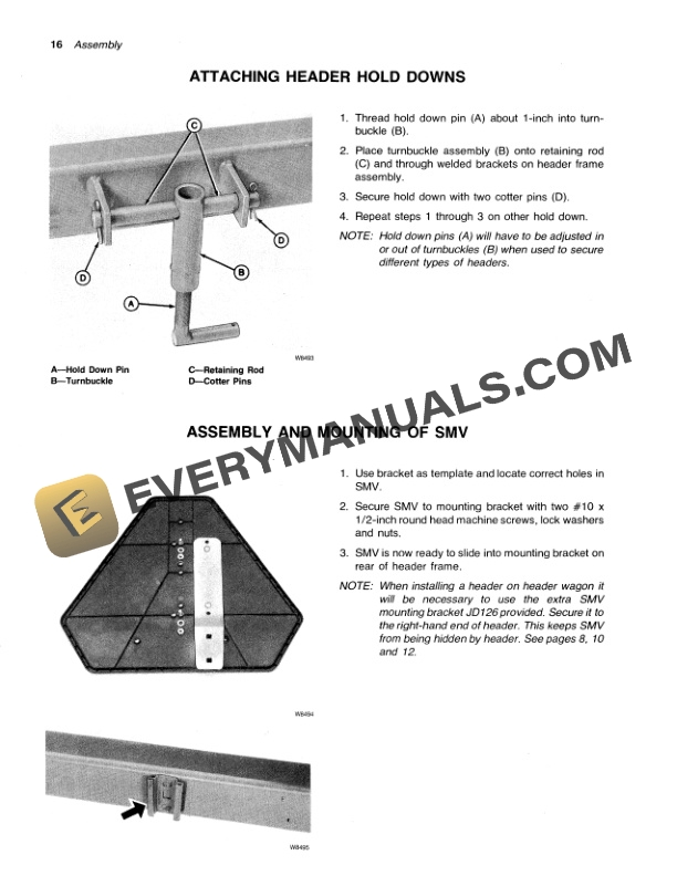 John Deere 25 COMBINE HEADER TRANSPORT FRAME Operator Manual OMH114145 3