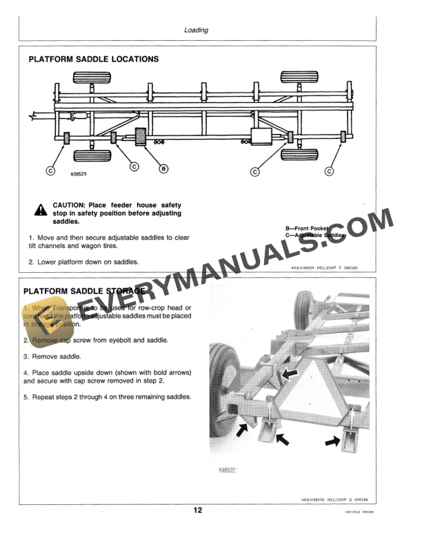 John Deere 25 COMBINE HEADER TRANSPORT FRAME Operator Manual OMH120058 2