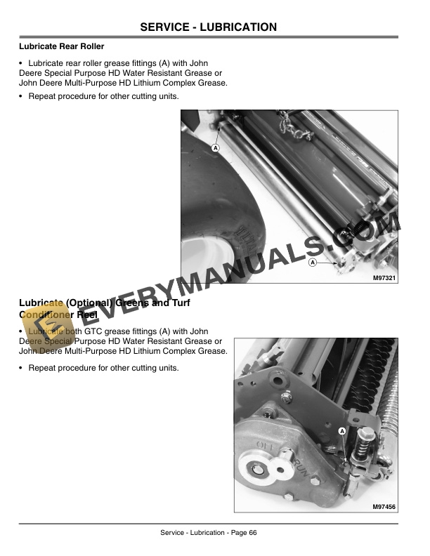 John Deere 2500 Professional Greensmower Gas Serial No. 10001 Operator Manual OMMT6355 2