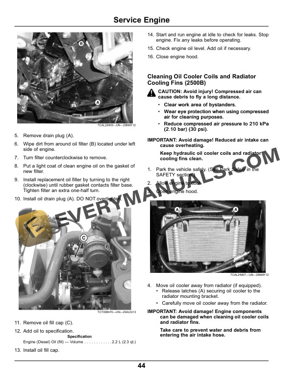 John Deere 2500B PrecisionCut and 2500E E Cut Hybrid Riding Greens Mower Operator Manual OMTCU33545 4 John Deere 2500B PrecisionCut and 2500E E Operator Manual OMTCU33545-2