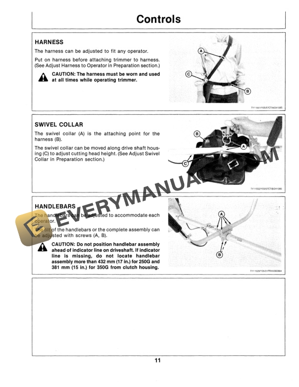 John Deere 250G 350G GASOLINE TRIMMER CUTTERS Operator Manual OMTY20798 2