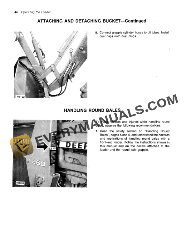 John Deere 260 FARM LOADERS Operator Manual OMW21496 2