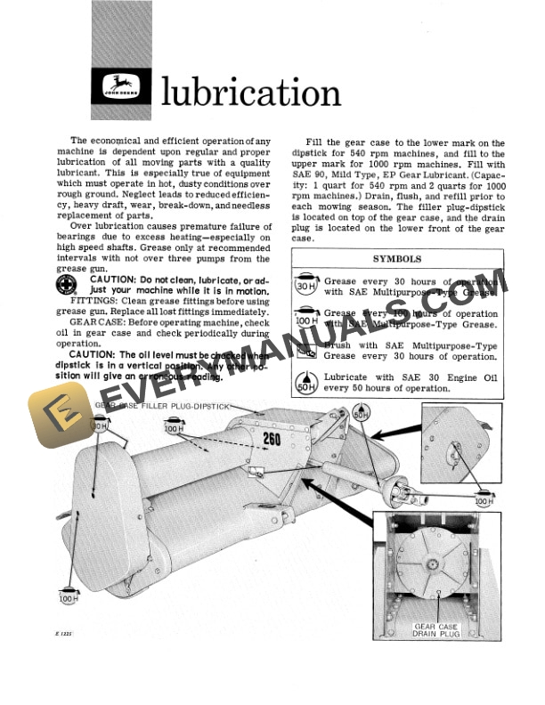 John Deere 260 Flail Mower Operator Manual OME16047 2