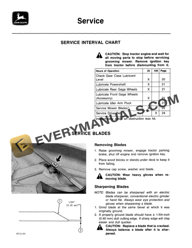 John Deere 272 GROOMING MOWER Operator Manual OMM83560-3