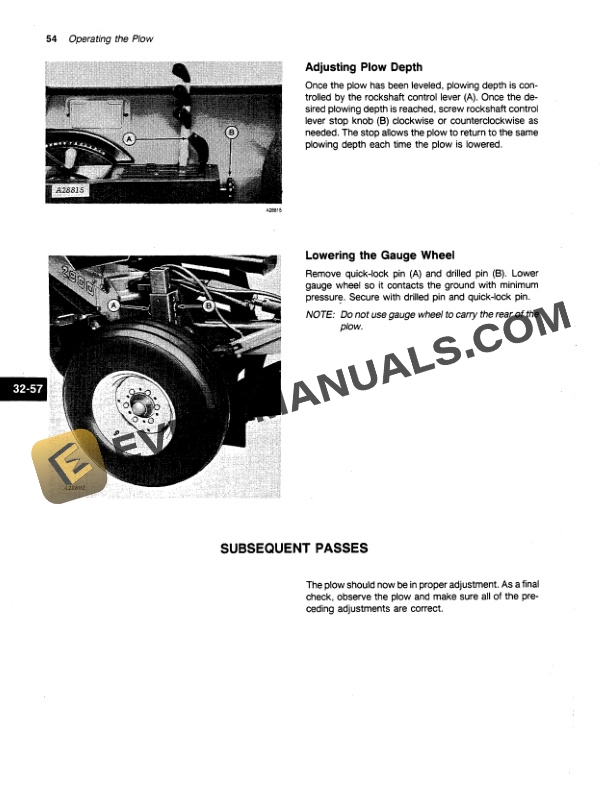 John Deere 2800 SEMI-INTEGRAL MOLDBOARD PLOW Operator Manual OMA50281-3