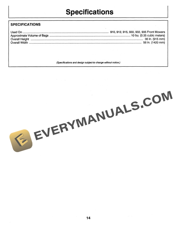 John Deere 3 Bag Material Collection System MCS Front Mowers Operator Manual OMM77709 3