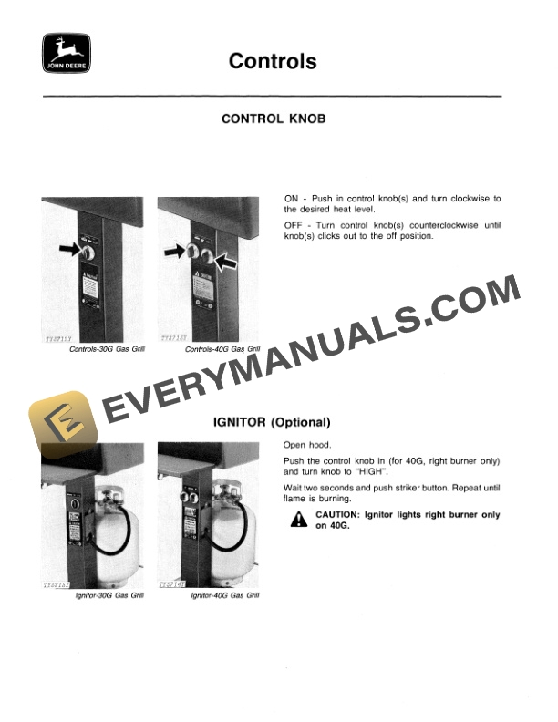 John Deere 30G AND 40G GAS GRILL Operator Manual OMTY3858 3