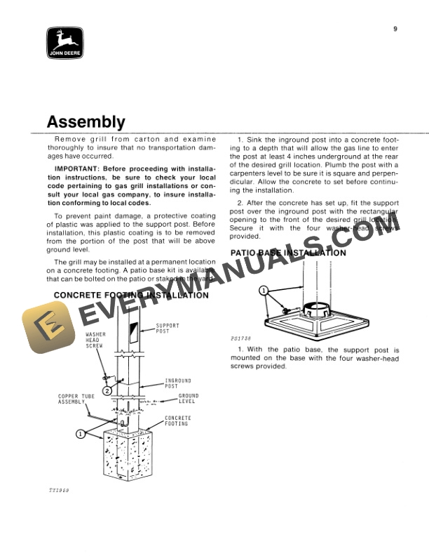 John Deere 30G and 40G Gas Grills Operator Manual OMTY2581 3