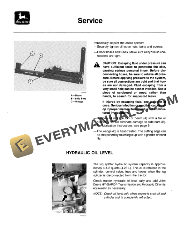 John Deere 32 Log SPLITTER Operator Manual OMTY20592 3