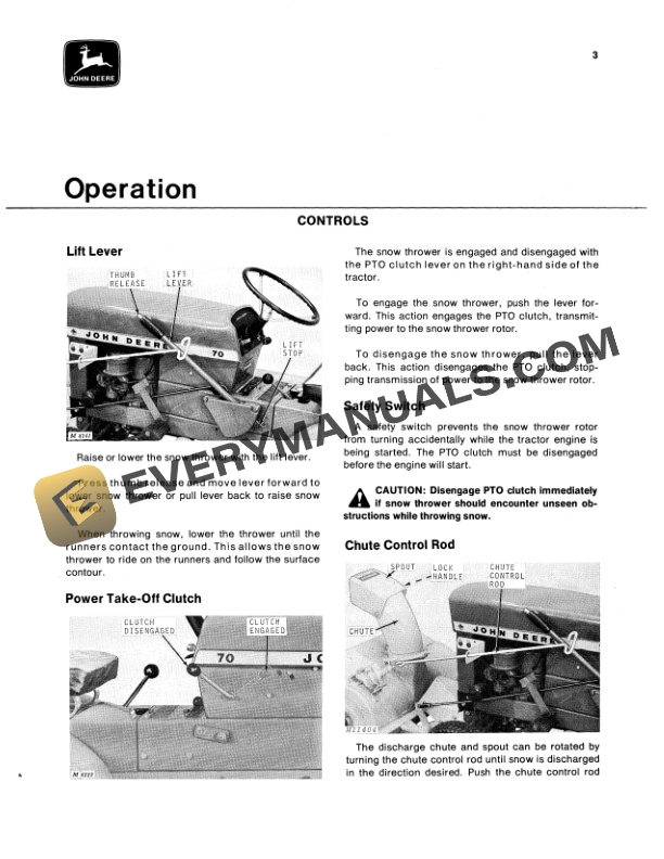 John Deere 32 Snowthrower Operator Manual OMM44394 2