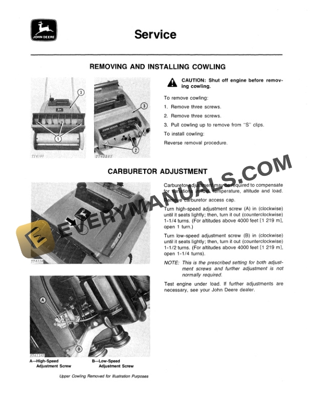 John Deere 320 Snow Thrower Operator Manual OMTY3896 3